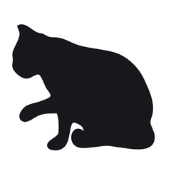 Cat silhouette on a white background.