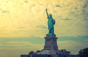 Fototapeta premium Statue of Liberty, New York City , USA . ( Filtered image processed vintage effect. )