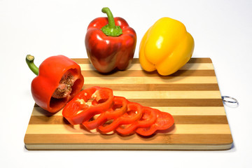Red and yellow organic pepper