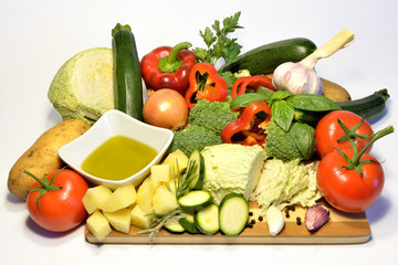 Raw organic vegetables, healthy diet food