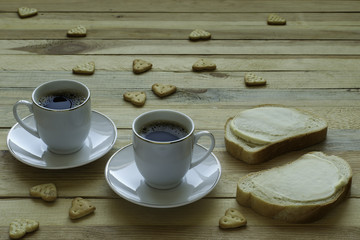 Coffee with a sandwich