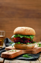 Black beans quinoa beet walnuts burger