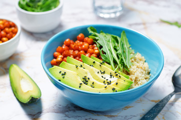 Quinoa roasted chickpeas Buddha bowl