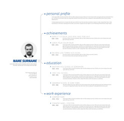 Minimalist resume cv template with nice typography