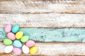 Easter decoration Pastel colored eggs