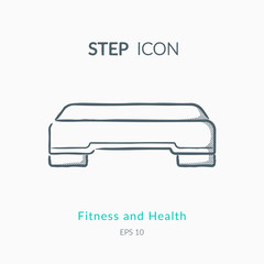 Step icon isolated on white.