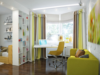 Bright and cozy room in modern style
