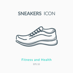 Sneakers icon isolated on white.