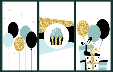Celebration cards background. Birthday, wedding, party hand drawn vector illustration