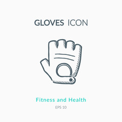 Sport gloves icon isolated on white.