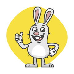 Rabbit Smiling Showing Thumbs Up