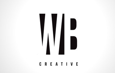Obraz premium WB W B White Letter Logo Design with Black Square.