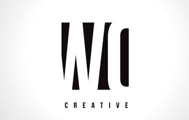 WC W C White Letter Logo Design with Black Square.