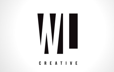 WL W L White Letter Logo Design with Black Square.