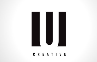 U White Letter Logo Design with Black Square. © twindesigner