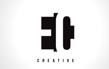 EC E C White Letter Logo Design with Black Square. - obrazy, fototapety, plakaty