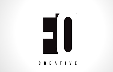 FQ F Q White Letter Logo Design with Black Square.