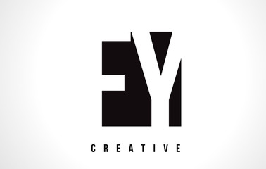 FY F Y White Letter Logo Design with Black Square.