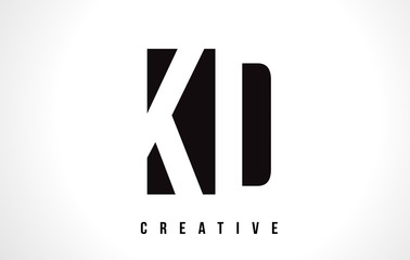Obraz premium KD K D White Letter Logo Design with Black Square.