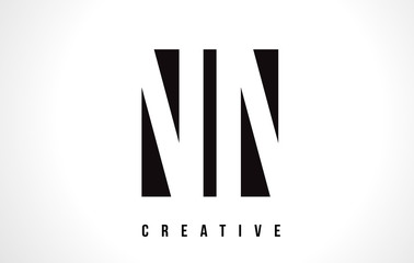 Obraz premium NN N White Letter Logo Design with Black Square.