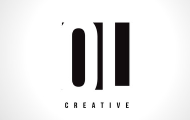 OL O L White Letter Logo Design with Black Square.