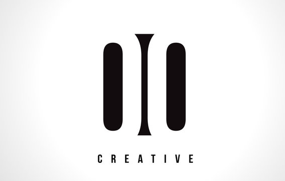 OO O White Letter Logo Design with Black Square.