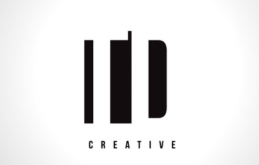 TD T D White Letter Logo Design with Black Square.