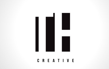 TH T H White Letter Logo Design with Black Square.