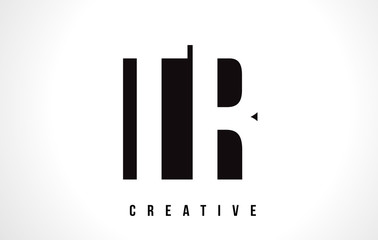 TR T R White Letter Logo Design with Black Square.