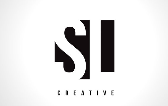 SL S L White Letter Logo Design with Black Square.