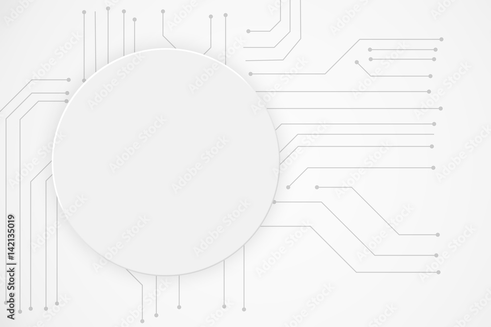 Poster modern abstract technology background with electronics circuit board chip layout elements