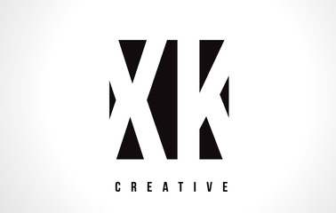 Obraz premium XK X K White Letter Logo Design with Black Square.
