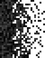 Monochrome grayscale abstract pixelated gradient