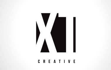 XT X T White Letter Logo Design with Black Square.