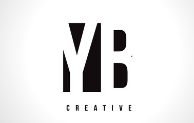 Obraz premium YB Y B White Letter Logo Design with Black Square.