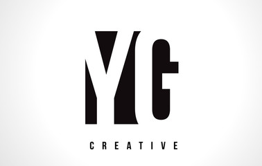 YG Y G White Letter Logo Design with Black Square.