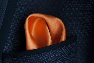 Orange Handkerchief in jacket pocket