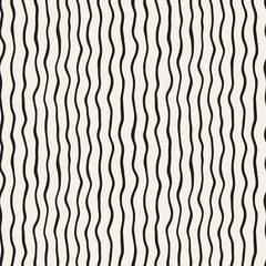 Wavy Ripple Hand Drawn Lines. Abstract Geometric Background Design. Vector Seamless Pattern.