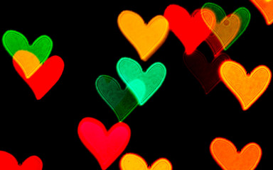 Flying hearts of Bokeh 