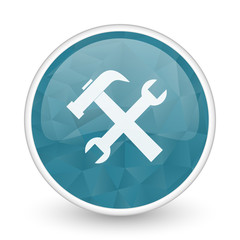 Fototapeta premium Tool brillant crystal design round blue web icon.
