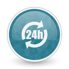 Obraz premium 24h brillant crystal design round blue web icon.