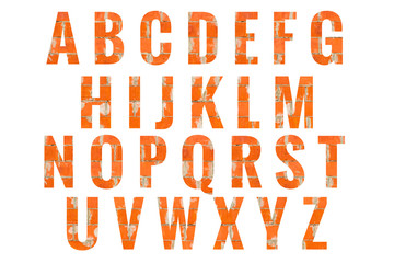 Abc Red Brick Wall Alphabet letters isolated on white background. Design - element.