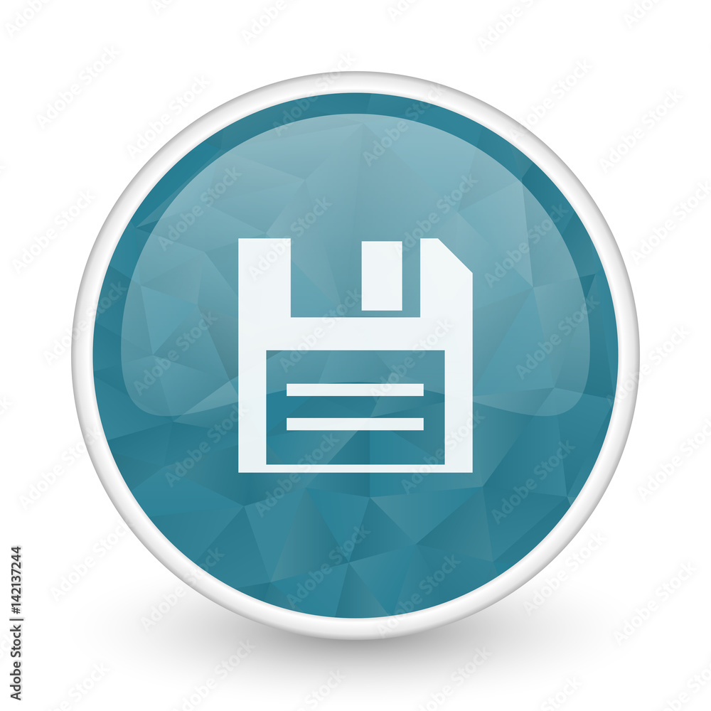 Poster disk brillant crystal design round blue web icon.