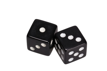 Two dice showing one and three