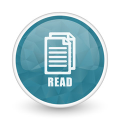 Read brillant crystal design round blue web icon.