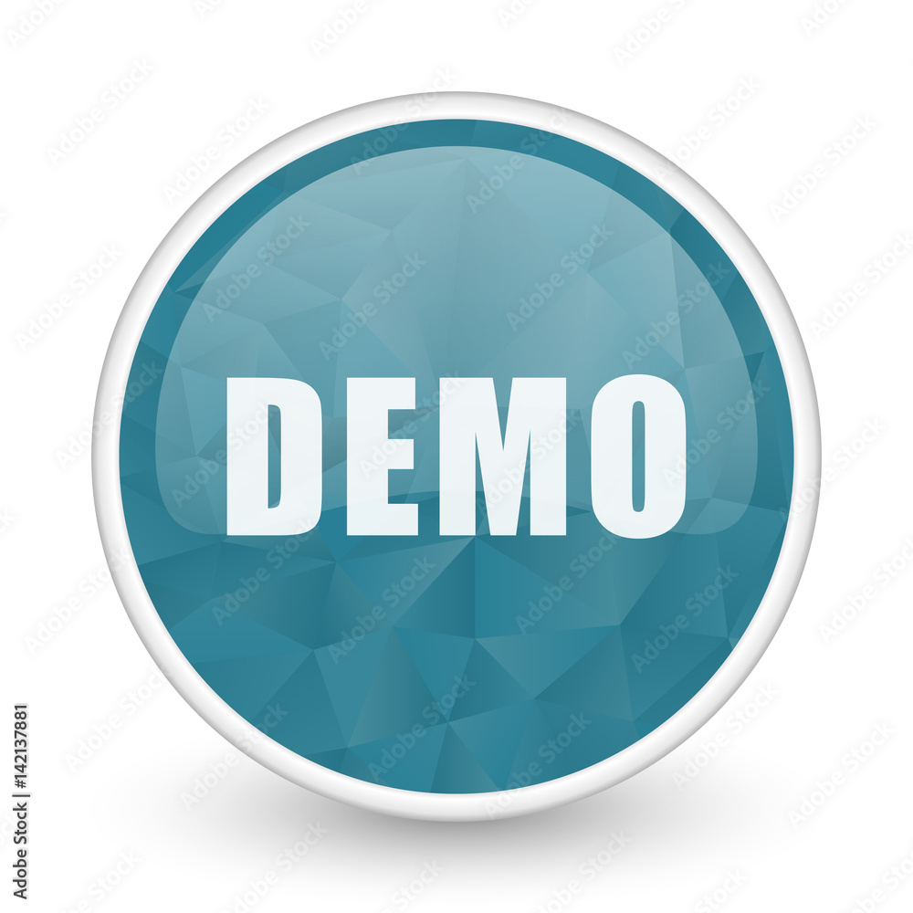 Poster demo brillant crystal design round blue web icon.
