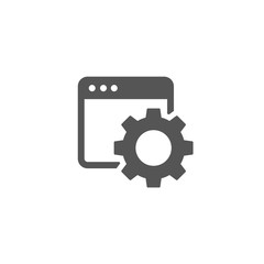 Vector Cog Settings Icon Symbol. Black-white illustration