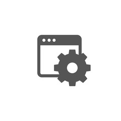 Vector Cog Settings Icon Symbol. Black-white illustration