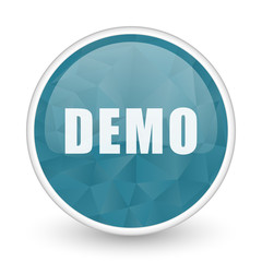 Demo brillant crystal design round blue web icon.