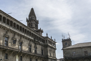 Fototapeta na wymiar Spanish cathedral in city Santiago de Compostela